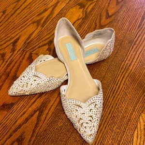 Women’s jeweled betsy johnson blue flats…